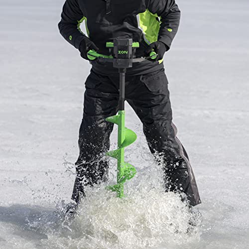 ION ICE FISHING Alpha Plus 8-Inch Gen 3 40V Lithium-ion Electric Ice Auger Green/Black