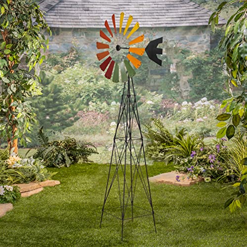 Gerson International 91.73 in Metal Garden Windmill