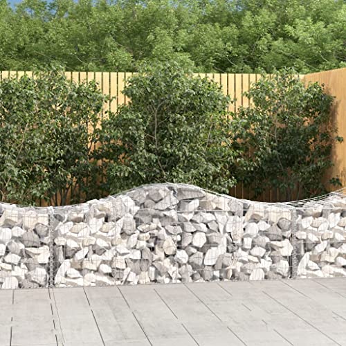 Arched Gabion Baskets 4 pcs 78.7"x19.7"x23.6"/31.5" Galvanized Iron - Outdoor & Indoor Self-Watering Planters, White/Black/Others