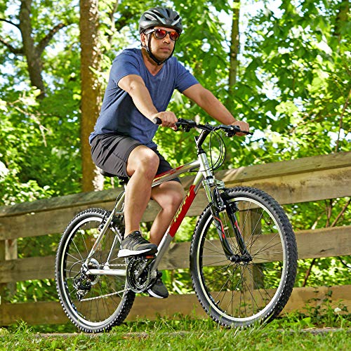 Huffy Escalate Hardtail Mountain Trail Bike - 26" Wheel/18 inch Frame Gloss Nickel