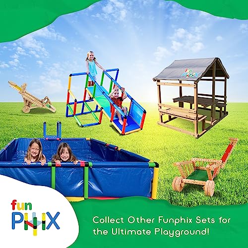 Funphix Kids Klubhouse Wooden Playhouse with Table & Benches