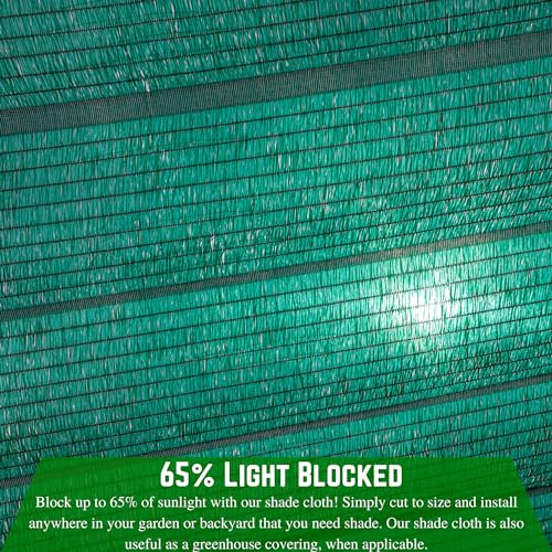 Farm Plastic Supply Shade Cloth with Grommets 65% Green 12' x 300'