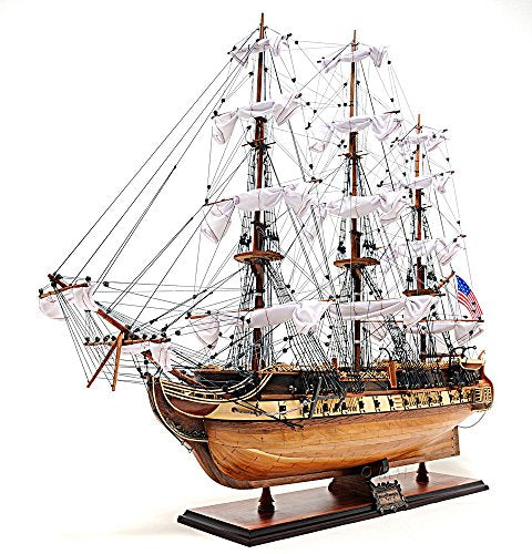 Old Modern Handicrafts USS Constitution Ship Model with Display Case Multi Color
