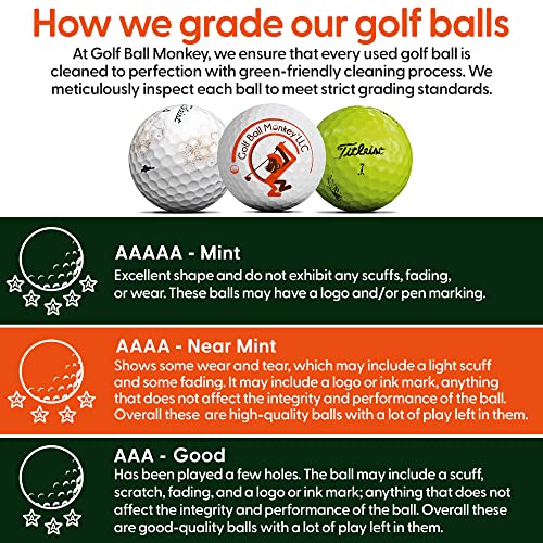 Golf Ball Monkey Recycled Pro V1x White Golf Balls 100 Pack - 5A / Mint