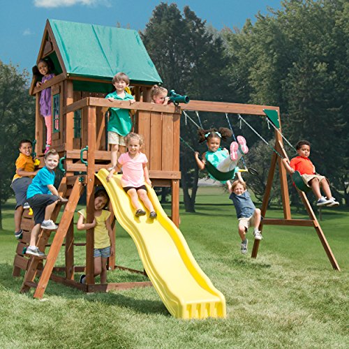 Swing-N-Slide Altamont Wooden Swing Set with Slide & Swings Yellow
