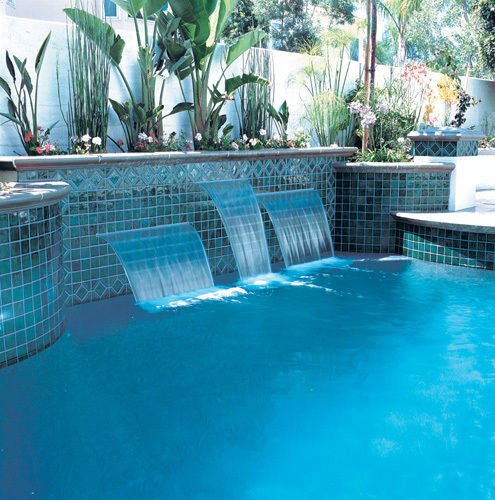 Majestic Water Spouts Nakano 24" Waterfall Spillway for Fountains, Pools, Ponds Silver Metallic