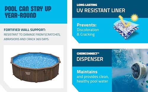 Bestway Hydrium Galvanized Steel Wall Above Ground Pool Set 16' x 52" Blue
