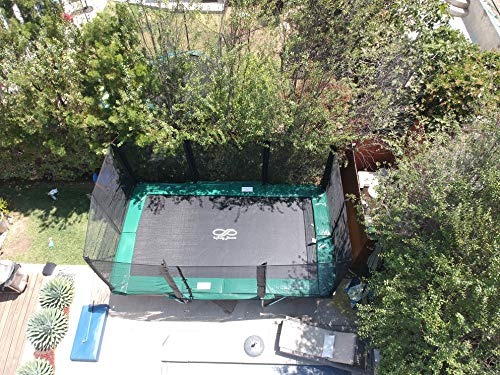 Best Trampoline USA Galactic Xtreme Rectangle Trampoline 10x17 with Net Black Blue