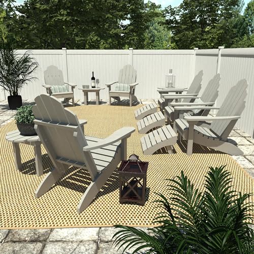Highwood Classic Adirondack Westport 12 Pc Firepit Set Harbor Gray