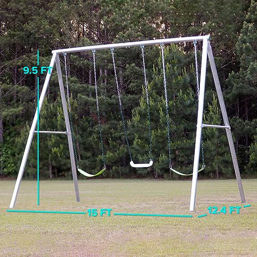 Sportspower Patriot Metal Swing Set Silver/Green