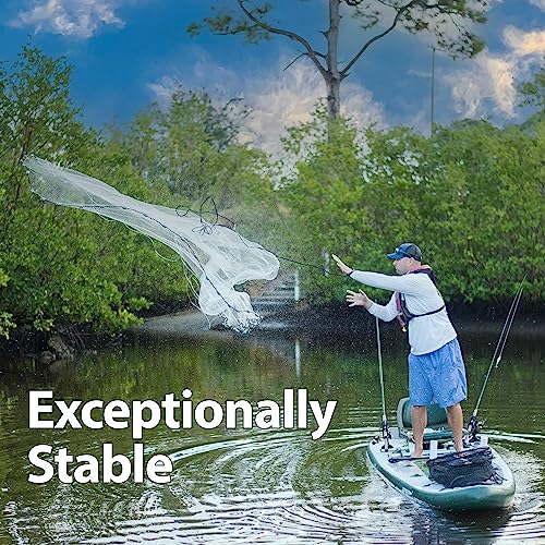 Sea Eagle FS126 Inflatable FishSUP Fishing Stand-Up Paddleboard Green/Gray
