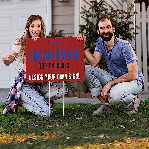 VictoryStore 18” x 24” Corrugated Plastic Blank Yard Signs Red 1000-Pack