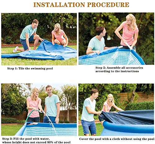 FFCJJDS Outdoor Frame Swimming Pool with Rainproof Dust Covers