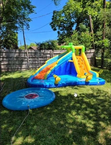 Whubefy Inflatable Water Slide Bounce House Multicolor