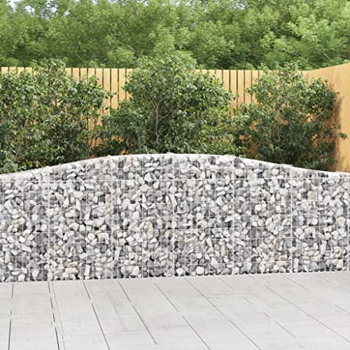 Arched Gabion Baskets 2 pcs 157.5"x11.8"x31.5"/39.4" Galvanized Iron White Black Other