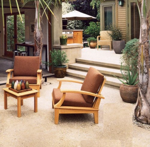 WholesaleTeakFurniture Luxurious 3 Piece Teak Sofa Chair Set - 2 Lounge Chairs & 1 Side Table