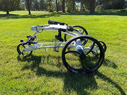 Insanity Golf Electric Golf Trolley with Remote Control, Aluminum Frame, Lithium-Ion Battery - White Cart & Black Wheels
