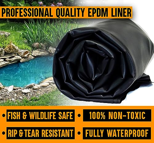 LifeGuard Pond Liner 20 ft. x 25 ft. 60 Mil EPDM Rubber Black