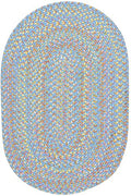 Rhody Rug Sandbox Aqua Blue Multi Oval 8x11
