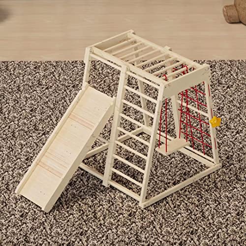 ATT Toddlers Indoor Wooden Climber Playset 6-in-1 Playground