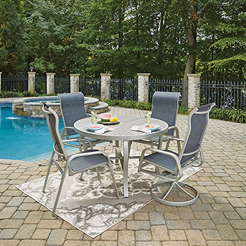 Homestyles 5 Piece Outdoor Dining Set 48" Table Grey