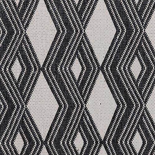Benzara Handwoven Diamonds Patio Maya Area Rug 8x10 Charcoal Gray