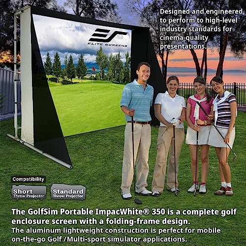 Elite Screens Golf Simulator Impact Screen 8x10 ft GolfSim Portable ImpactWhite 350