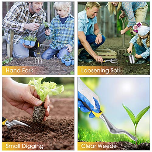 GUSATOLAS 6 PCS Cast-Aluminum Heavy Duty Gardening Tools Set Yellow