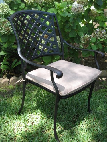 Dining Set 7-Piece Outdoor Cast Aluminum Patio Furniture Brown