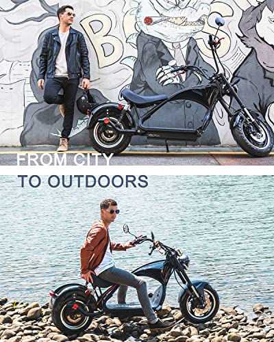 TOXOZERS 2500W Fat Tire Electric Scooter with Seat Black