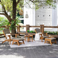 Cambridge Casual Auburn Teak Wood Padded Upholstered Patio Conversation Set 5 Pieces