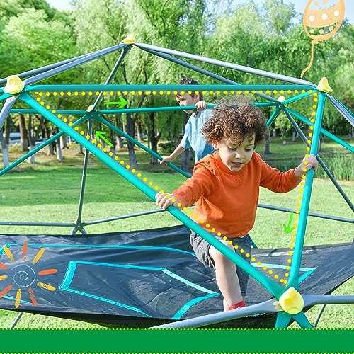 KOZYSPHERE 13ft Geometric Dome Climber Play Center Green/Grey