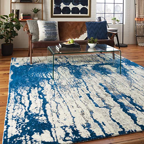 Nourison Twilight Beach Area Rug 7'9" x 9'9" Ivory Blue