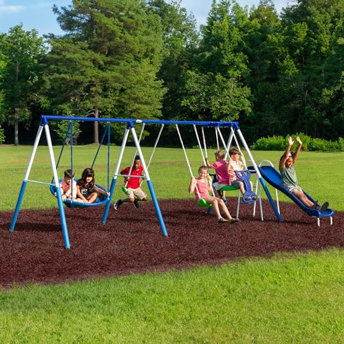 XDP RECREATION All Star Outdoor Kids Swing Set Blue
