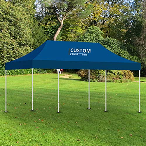 BANNER BUZZ Custom Ez Pop Up Canopy Tent 20' x 10' with Wheeled Carry Bag