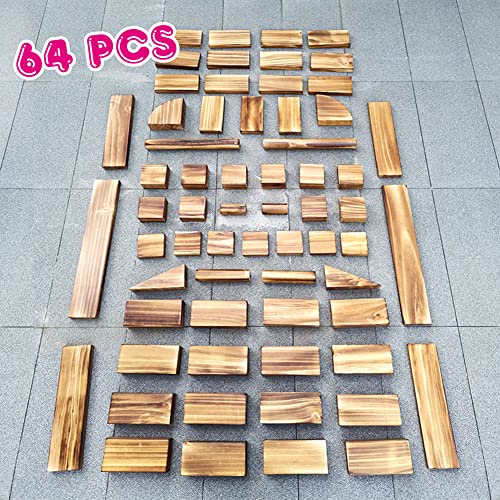 penepico Mega Outdoor Carbonized Wooden Building Blocks Set 54 pcs Jumbo Set