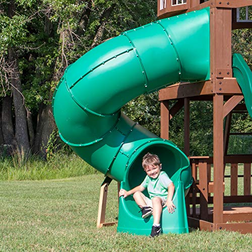 Backyard Discovery Tall Spiral Tube Slide Green Left Exit