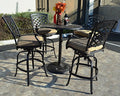 theWorldofpatio St. Augustine 5 Piece Cast Aluminum Bar Set with 36" Table Antique Bronze