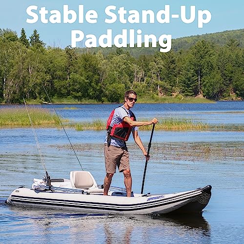 Sea Eagle 437ps PaddleSki Inflatable 1-2 Person Catamaran Boat - Solo Start Up Package