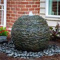 Aquascape Stacked Slate Sphere Water Fountain Medium Slate Gray