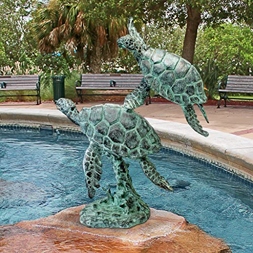 Design Toscano Sea Turtles Bronze Garden Statue Two Tone Bronze & Verdigris