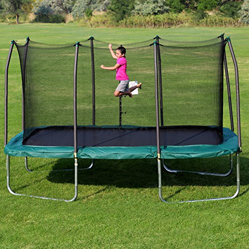 Skywalker Trampolines 14-Foot Rectangle Trampoline with Enclosure Net Green