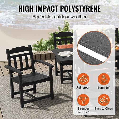 VEVOR 7 Pieces Outdoor Patio Dining Set Rectangle Furniture Table and Chairs Black
