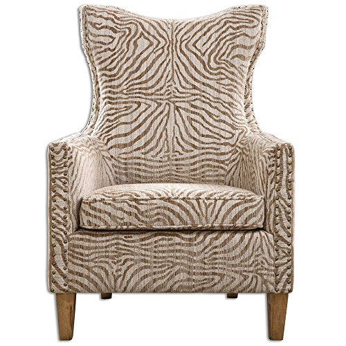 Diva At Home Plush Animal Pattern Armchair Brown