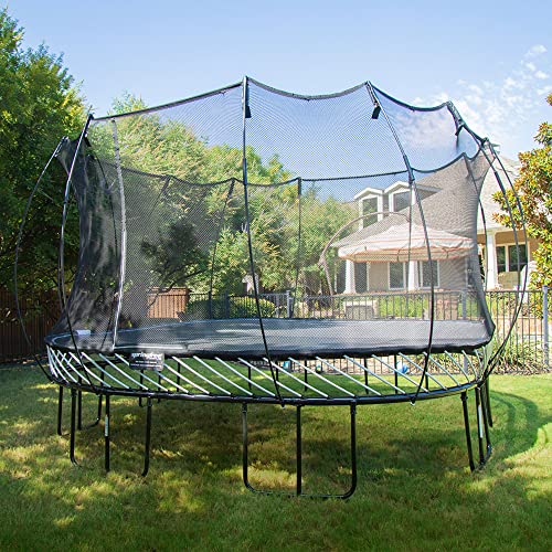 Springfree Large Square Trampoline 13x13 ft Springless Black Blue