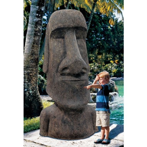 Design Toscano Easter Island Ahu Akivi Moai Monolith Garden Statue 72 in Grey Stone Finish
