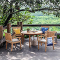 Cambridge Casual Mosko Teak Wood 5 Piece Outdoor Dining Set with Seatpad