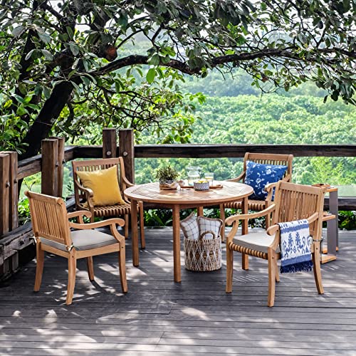 Cambridge Casual Mosko Teak Wood 5 Piece Outdoor Dining Set with Seatpad