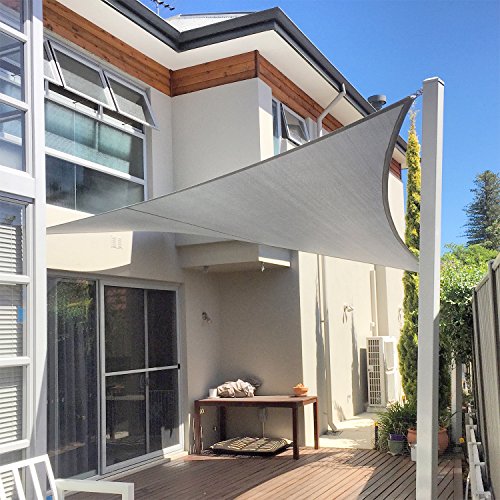 E&K Sunrise 31' x 48' Sun Shade Sail Rectangle Canopy Cover UV Block Light Gray