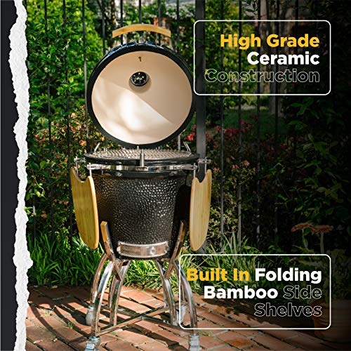 COYOTE OUTDOOR LIVING Coyote Asado Freestanding Ceramic Cooker Smoker and Grill Black